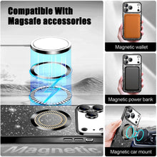 Misscase for Iphone 17 Pro Max Magnetic Glitter Case Compatible with Magsafe,Full Protection Slim Shockproof Anti-Scratch Case with Camera Lens Protector Plating Bling Dust-Proof Net Black