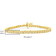 .925 Sterling Silver 1.0 Cttw Miracle-Set Diamond Round Faceted Bezel Tennis Bracelet (I-J Color, I3 Clarity)