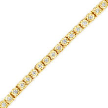 .925 Sterling Silver 1.0 Cttw Miracle-Set Diamond Round Faceted Bezel Tennis Bracelet (I-J Color, I3 Clarity)